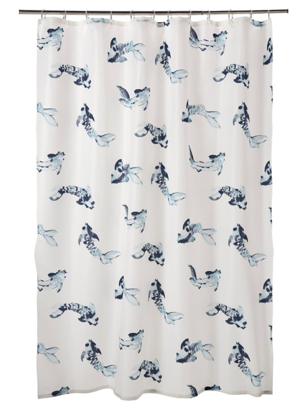 NEW! IKEA Vattensjön Shower Curtain Koi Fish Vattensjon White & Blue